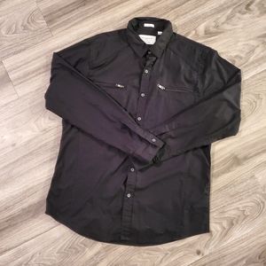 Black Mens Button Down Shirt